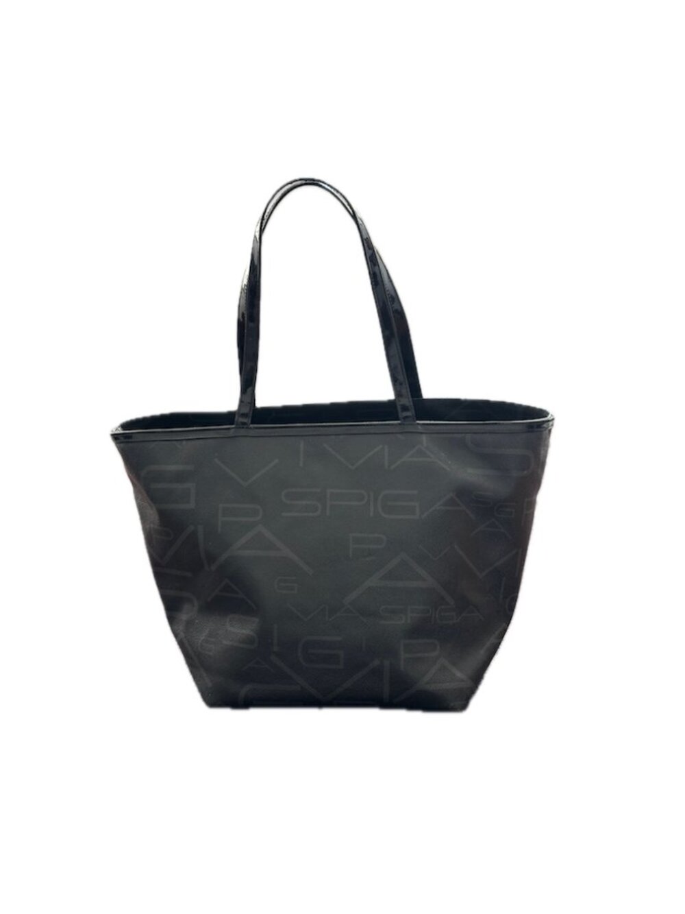 Via Spiga Signature Logo Tote Shoulder Bag Lightweight Vegan Leather